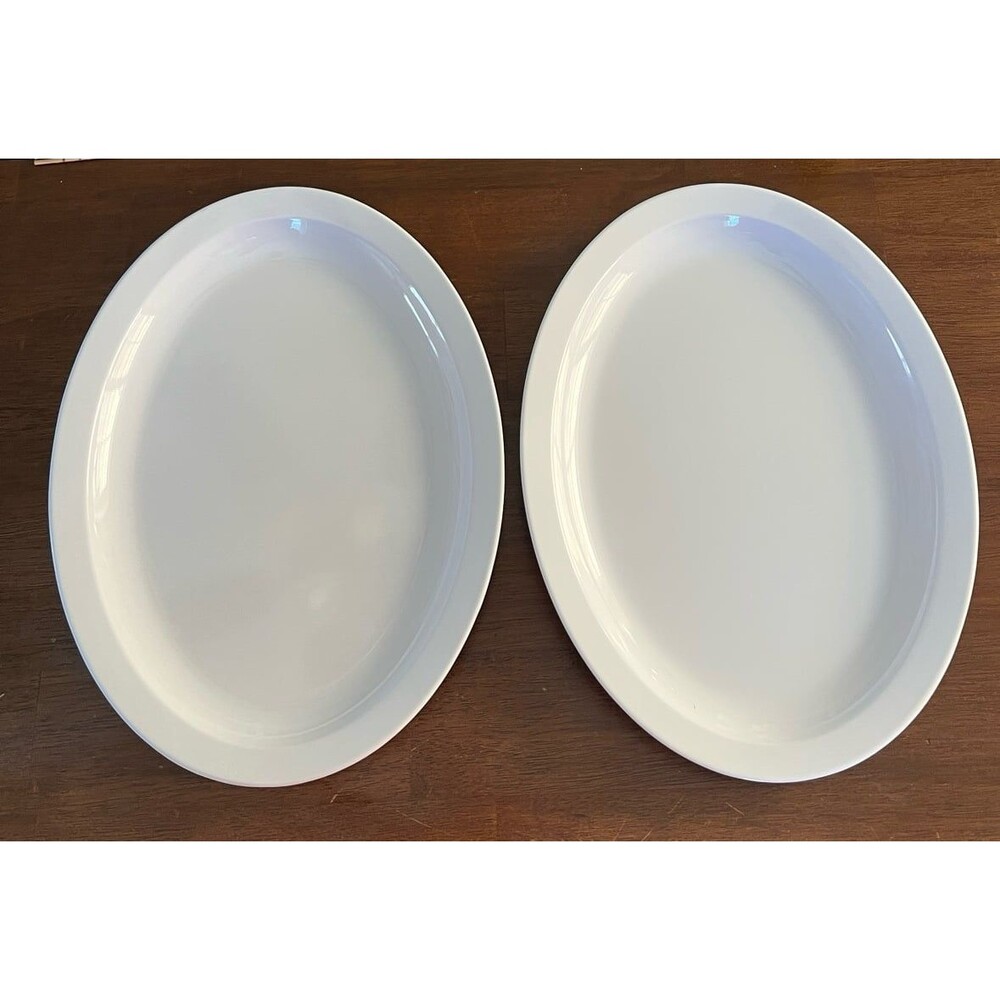 Set of 2 NuStone Oval Melanine Serving Platters Size 13”x9”